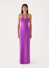 Yamila Beaded Strap Maxi Dress - Purple