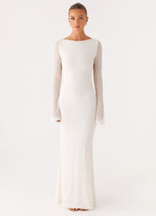 Ethereal Long Sleeve Maxi Dress - Ivory