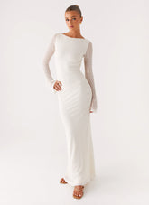 Ethereal Long Sleeve Maxi Dress - Ivory