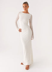 Ethereal Long Sleeve Maxi Dress - Ivory