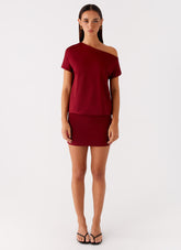 Paulie Mini Dress - Maroon