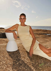 Stay With Me Frill Maxi Dress - Buttercream