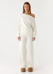Sherlee Knit Pants - White