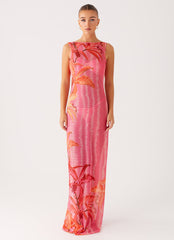 Sorella Maxi Dress - Tropical Pink Print