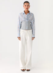 Accelerate Waistband Shirt - Blue Check