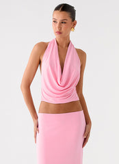 Ashi Cowl Top - Pink