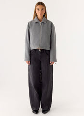 Enzo Faux Wool Jacket - Grey