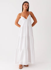 Lotty Linen Maxi Dress - White