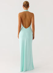 Mougleta Backless Maxi Dress - Aqua