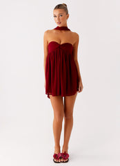 Saturn Mini Dress - Maroon