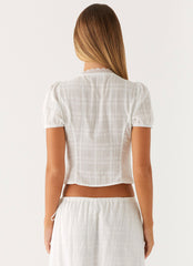 Sweet Lullaby Button Up Shirt - White
