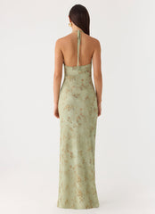 Ultra Quiet Halter Maxi Dress - Wispy Fern