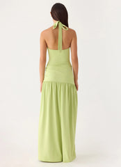 My Answer Bodysuit Maxi Dress - Lime